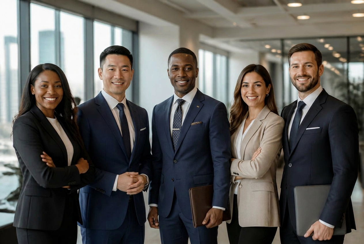 Diverse team of logistics professionals